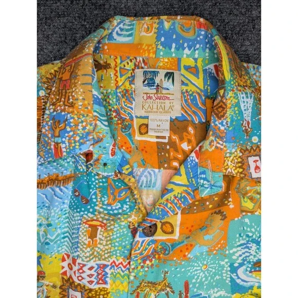 Vintage Kahala John Severson Shirt Mens M Hawaiian Rayon Surf Board USA Made - Picture 2 of 6